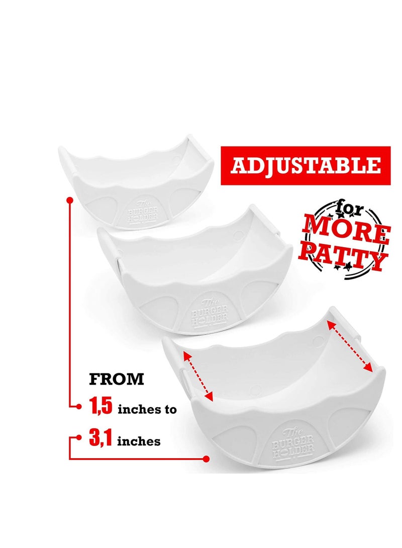 SYOSI Burger Holder Adjustable Original Solid Reusable Shell for Home Use or Restaurant - Perfect For Sloppy Joes Lovers To - Mess-Free Hygienic Machine Dishwasher Safe and BPA Free - Image 3