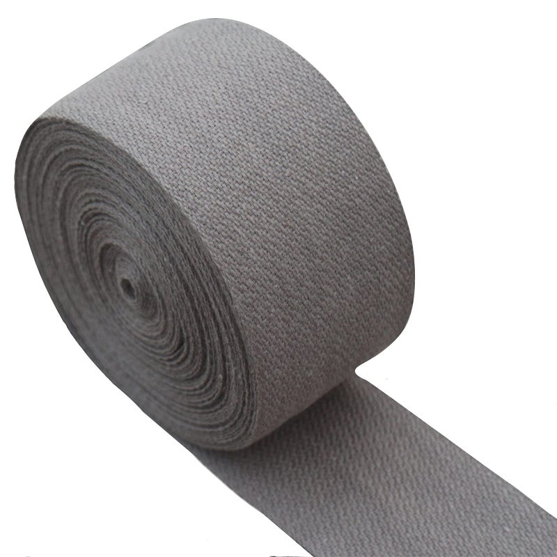 FUNORNAM 2Inch 10Yard Cotton Tufting Carpet Rug Binding Edge Bias Binding Webbing Ribbon for DIY Craft Sewing Grey