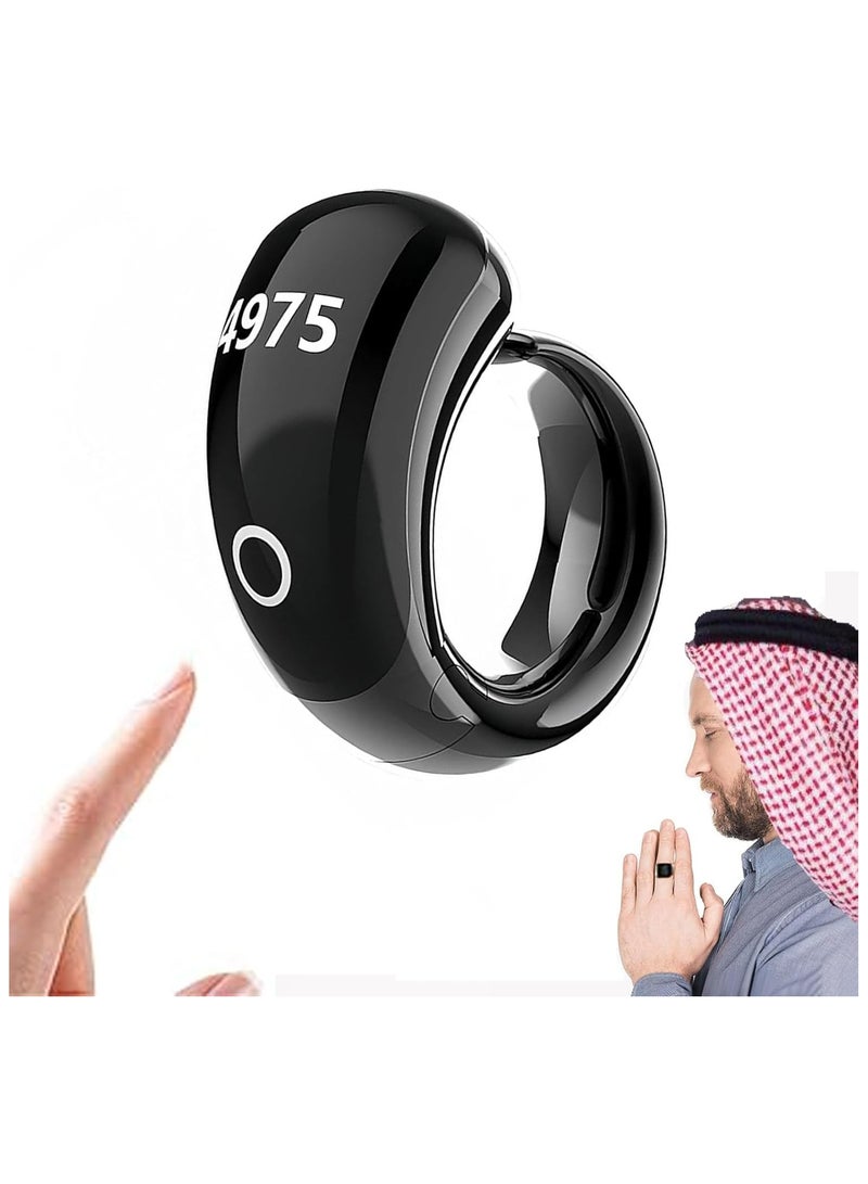 أنكوفو خاتم Tasbih الذكي، خاتم Tasbih الرقمي، الصلاة أوقات الإنذار، الصلاة المسلمة العداد ذكي مقاوم للماء الصلاة المسلمة العداد (أسود) - Image 1