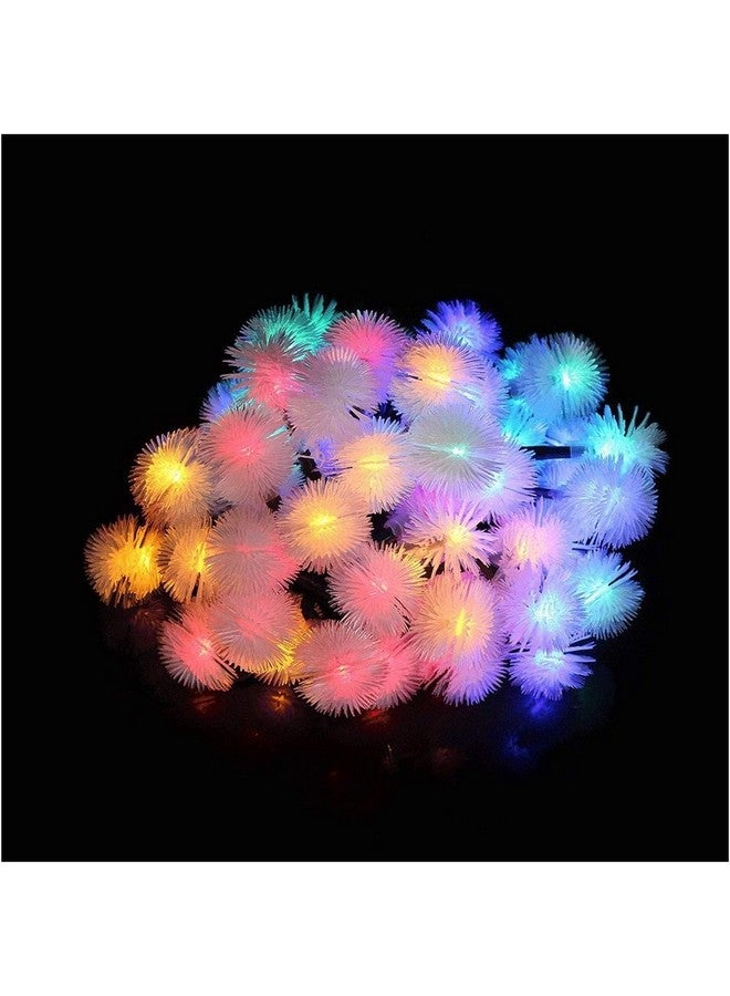 fizzytech Plastic Furry Snow Balls Fairy Lights Of Home Decoration Diwali Light For Party Birthday Diwali Christmas (25 Led 4 Meter, 8 Modes, Multicolor) - Image 1