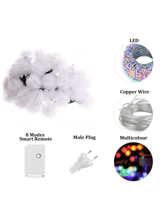 fizzytech Plastic Furry Snow Balls Fairy Lights Of Home Decoration Diwali Light For Party Birthday Diwali Christmas (25 Led 4 Meter, 8 Modes, Multicolor) - Image 3