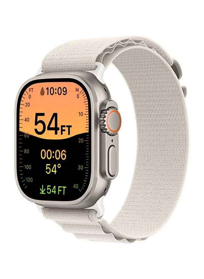 vesus alpine Loop Nylon Bands Compatible with Apple Watch Ultra 49mm 45mm 44mm 42mm Sport Solo Loop Rugged Strap with Titanium G‑Hook Men Women Starlight - Image 1