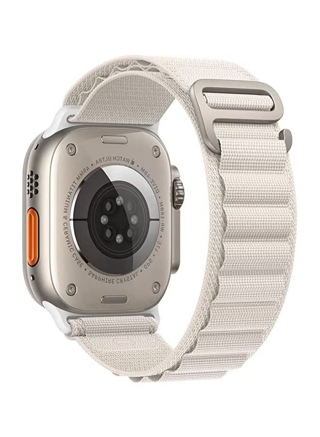 vesus alpine Loop Nylon Bands Compatible with Apple Watch Ultra 49mm 45mm 44mm 42mm Sport Solo Loop Rugged Strap with Titanium G‑Hook Men Women Starlight - Image 2