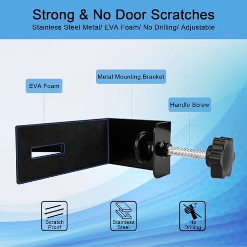 TUPSKY Lock Box Door Mount Bracket Adjustable Door Hooks for Security Lock Box Keys Emergency Access Fits Different Door Thicknesses Heights Black 1 Pack - Image 3