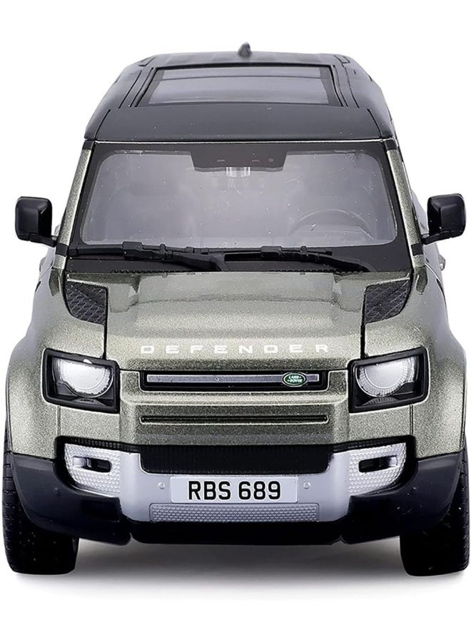 Bburago Land Rover Defender 110 2022 Die-Cast SUV Car (1:24, Metallic Green) - Image 2