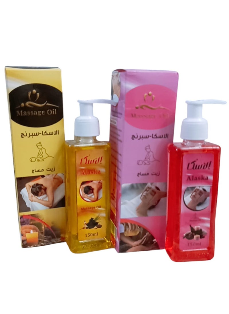 ألاسكا زيت مساج لتدليك الجسم عطري 2 قطعه للنساء والرجال  - Image 1