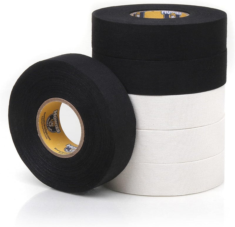 Howies Hockey Tape | 6-Pack Combos of Cloth Stick Tape (White/Black) & Shin Pad Tape (Clear) | Pro Grip & Durability | Made in USA - Image 1