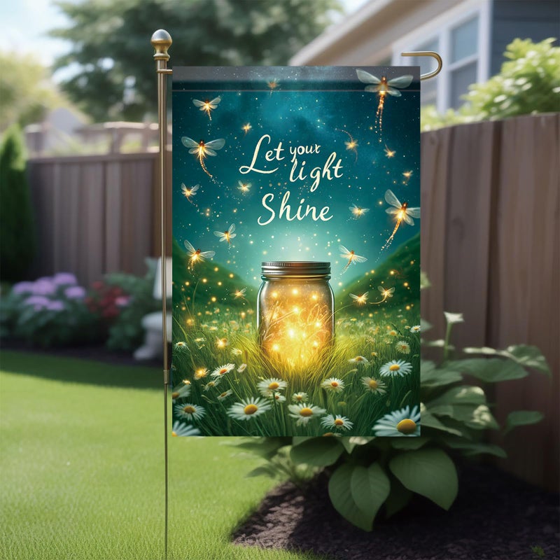 Saoplasa Spring Summer Garden Flag 12x18 Double-Sided Let Your Light Shine SummerDecorative Garden Flag Ocean Beach Yard Outside Decorations Outdoor Small Decor Banner - Image 3