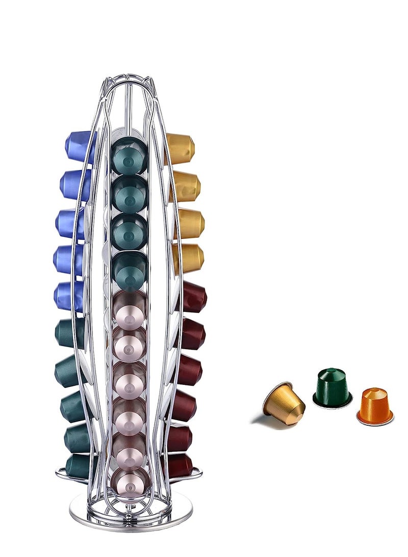 Barakah Coffee Capsule Holder Compatible with Nespresso Pods 40pcs - Stand Rotating Rack - Image 1