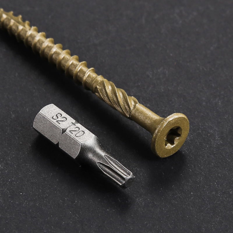 Wensilon #10 * 3" Deck Screws, (137pcs) 2 lbs.Exterior Wood Screws, Rust Resistant epoxy Coated, Bronze, T25 Star Bit - Image 4