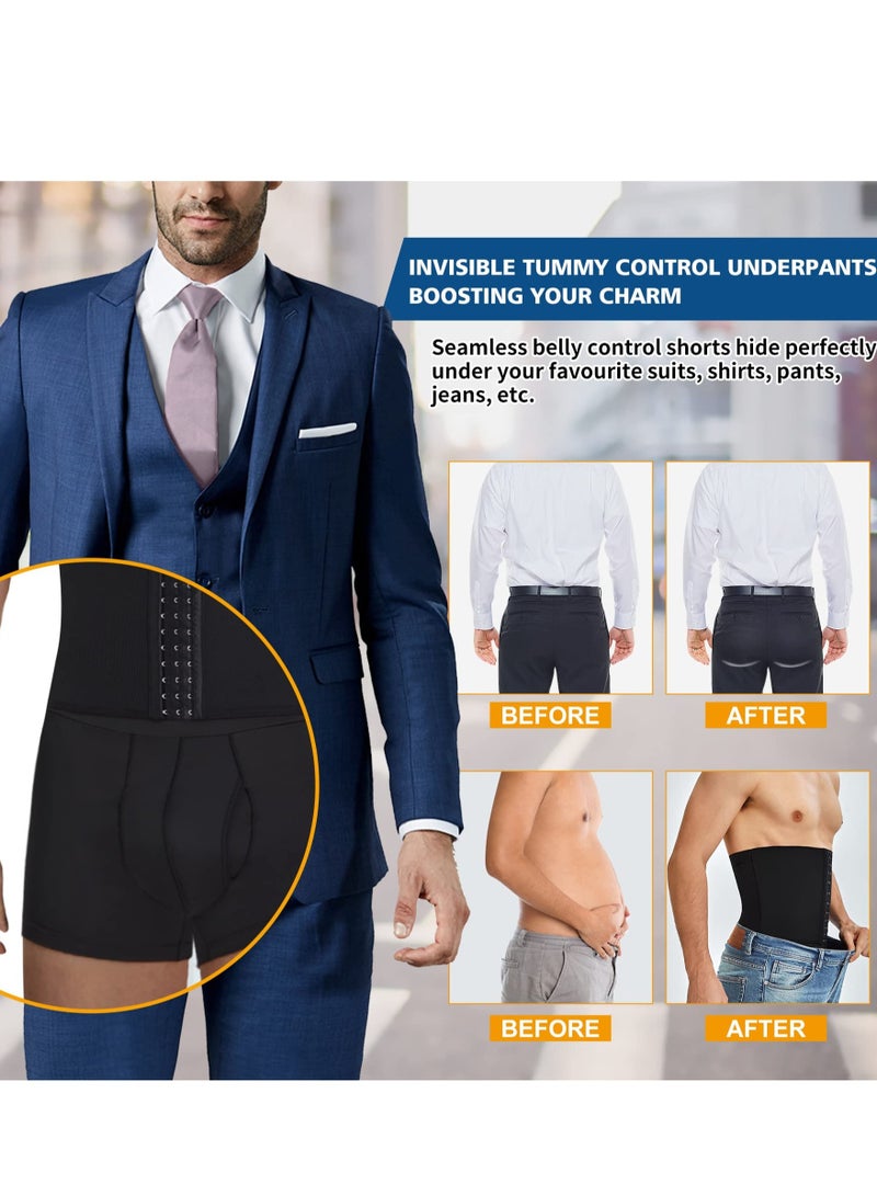 Generic Men Tummy Control Shorts, High Waist Slimming Body Shaper Girdle Lifter Shapewear Padded Underwear Boxer Briefs, L - Image 5