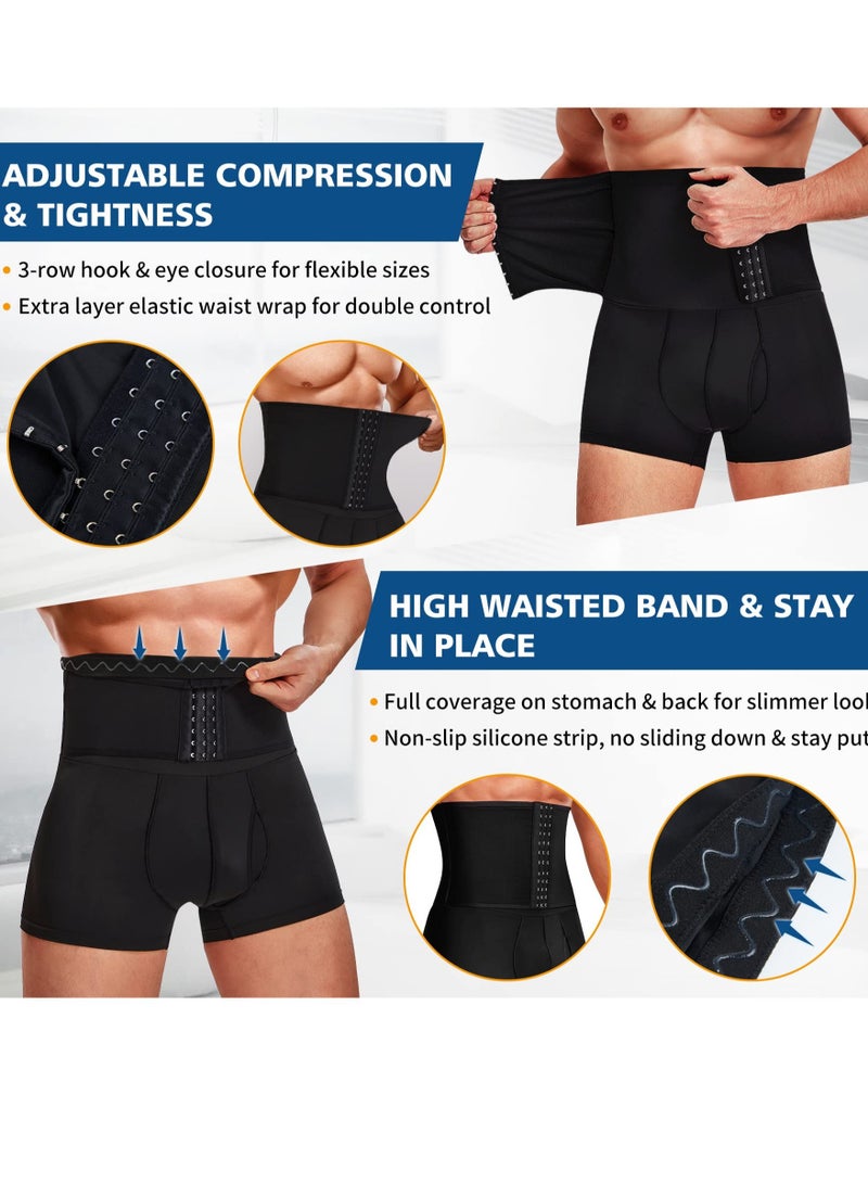 Generic Men Tummy Control Shorts, High Waist Slimming Body Shaper Girdle Lifter Shapewear Padded Underwear Boxer Briefs, L - Image 3