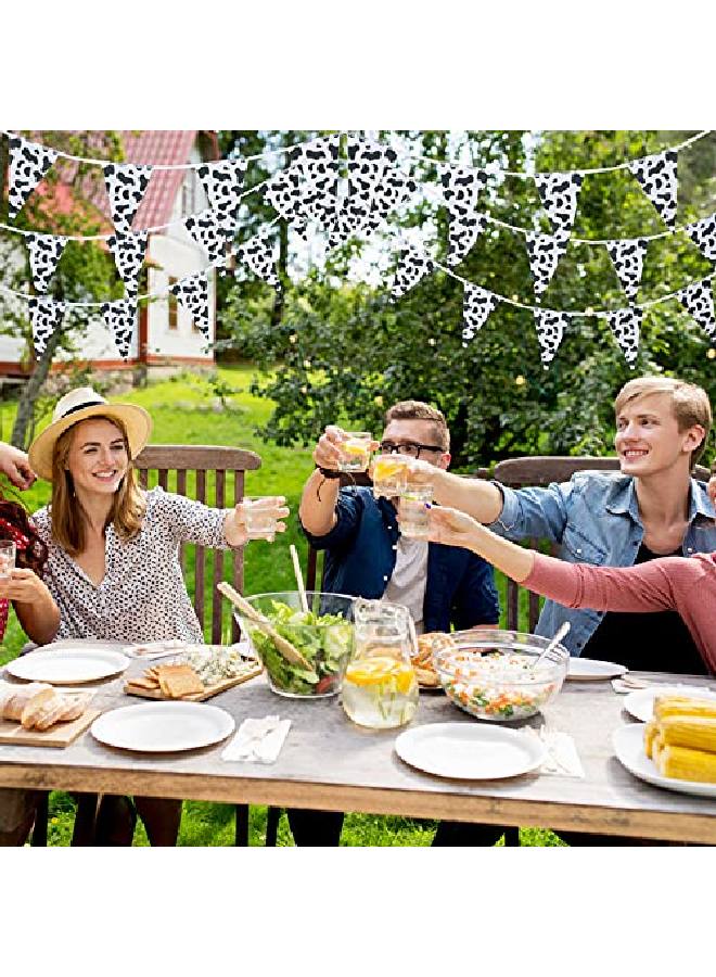 Tatuo 32.8 Ft Cow Print Pennant Banners Cow Bunting Banner Cow Pattern Birthday Party Supplies Farm Style Banner For Western Cowboy Themed Party Decorations - Image 5