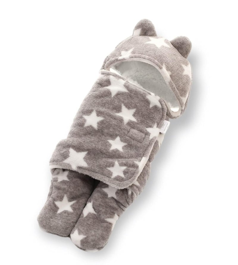 BRANDONN Baby Blanket New Born Pack of Wearable Swaddle Wrapper Security Blanket for Kids for 0-6 Month Babies (Grey Stars, 70 cm x 70 cm) - Image 2