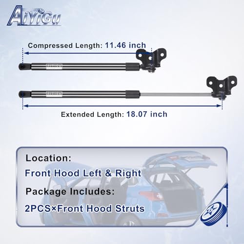 AiYiGu Front Hood Struts Shocks Lift Supports Gas Springs 6175 Compatible with Honda Accord 2008 2009 2010 2011 2012, Replacement 74145TA1305, 139348, Pack of 2 - Image 2