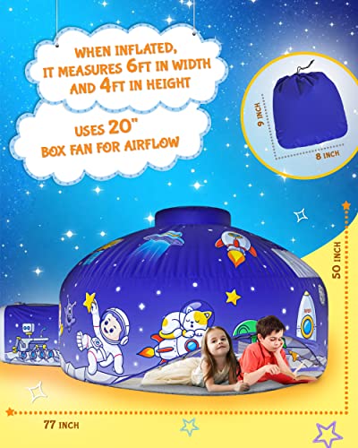 Skywin Air Tent for Kids 77 x 50 Builds in 30 Sec Toddler Tents Indoor for Imaginative Play Spacious Kids Forts Indoor Playhouse for Boys  Girls Ages 314 Fan Not Incl AstroDome - Image 5