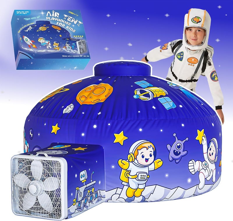 Skywin Air Tent for Kids 77 x 50 Builds in 30 Sec Toddler Tents Indoor for Imaginative Play Spacious Kids Forts Indoor Playhouse for Boys  Girls Ages 314 Fan Not Incl AstroDome - Image 2