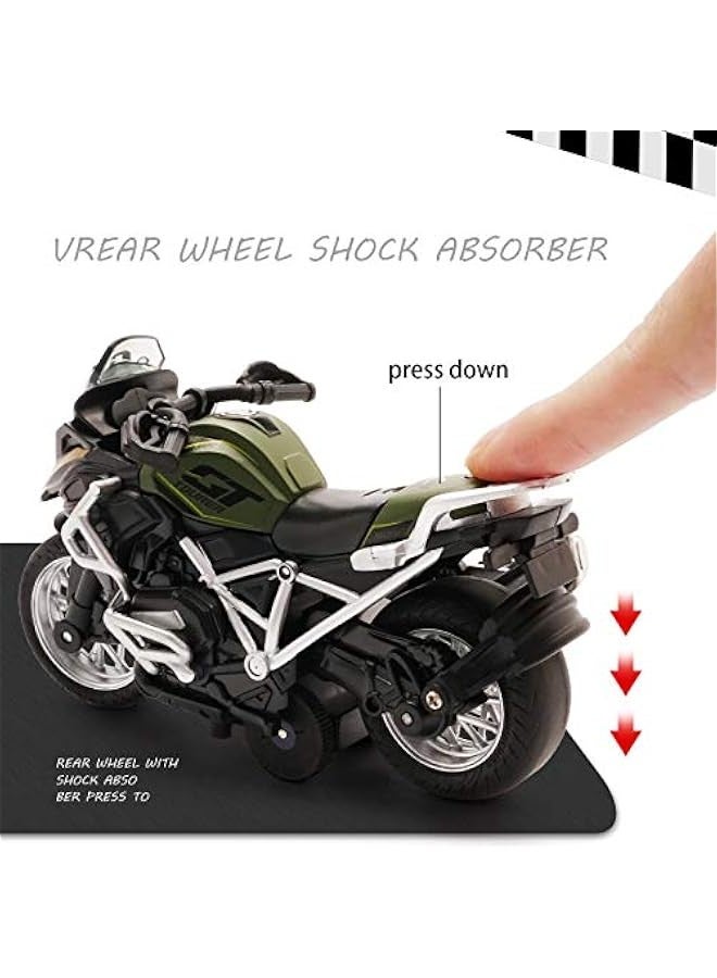 general Diecast Motorcycle Toy - Pull Back Toy Cars with Sound and Light Toy,Motorcycle Toys for Boys,Toys for 3-9 Year Old Boys (Green) - Image 3