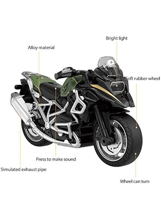 general Diecast Motorcycle Toy - Pull Back Toy Cars with Sound and Light Toy,Motorcycle Toys for Boys,Toys for 3-9 Year Old Boys (Green) - Image 4