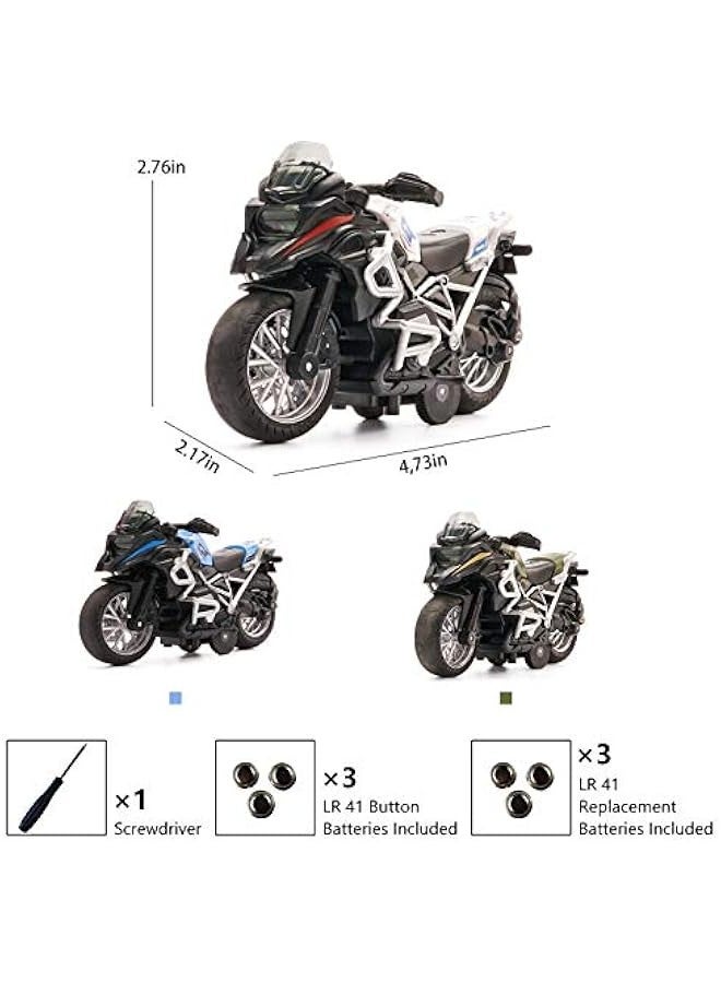 general Diecast Motorcycle Toy - Pull Back Toy Cars with Sound and Light Toy,Motorcycle Toys for Boys,Toys for 3-9 Year Old Boys (Green) - Image 2
