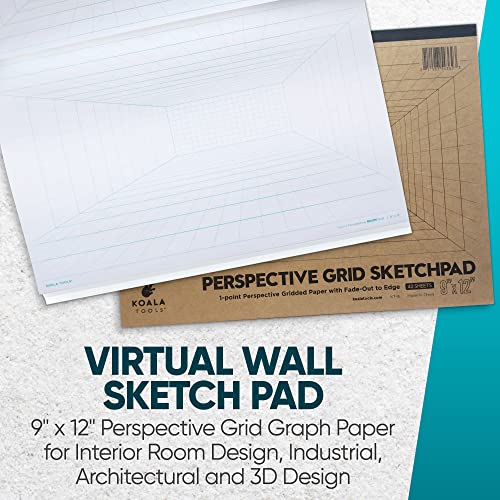 Koala Tools | Drawing Perspective (1 and 2-Point) Large Sketch Pad (1 Point - 9 x 12) - Image 2