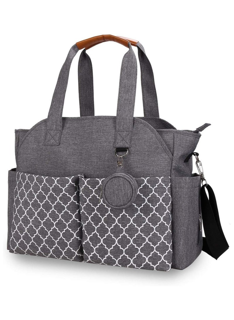 INSIJAM Diaper Bag Tote with Pacifier Case Diaper Bag Backpack for Mom - Large Capacity Hospital Bag for Delivery Baby Travel Tote with Insulated Bottle Pocket and Wipes Case Waterproof Handbag Includes Pacifier Holder - Image 1