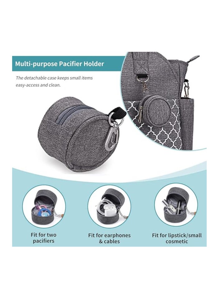 INSIJAM Diaper Bag Tote with Pacifier Case Diaper Bag Backpack for Mom - Large Capacity Hospital Bag for Delivery Baby Travel Tote with Insulated Bottle Pocket and Wipes Case Waterproof Handbag Includes Pacifier Holder - Image 5