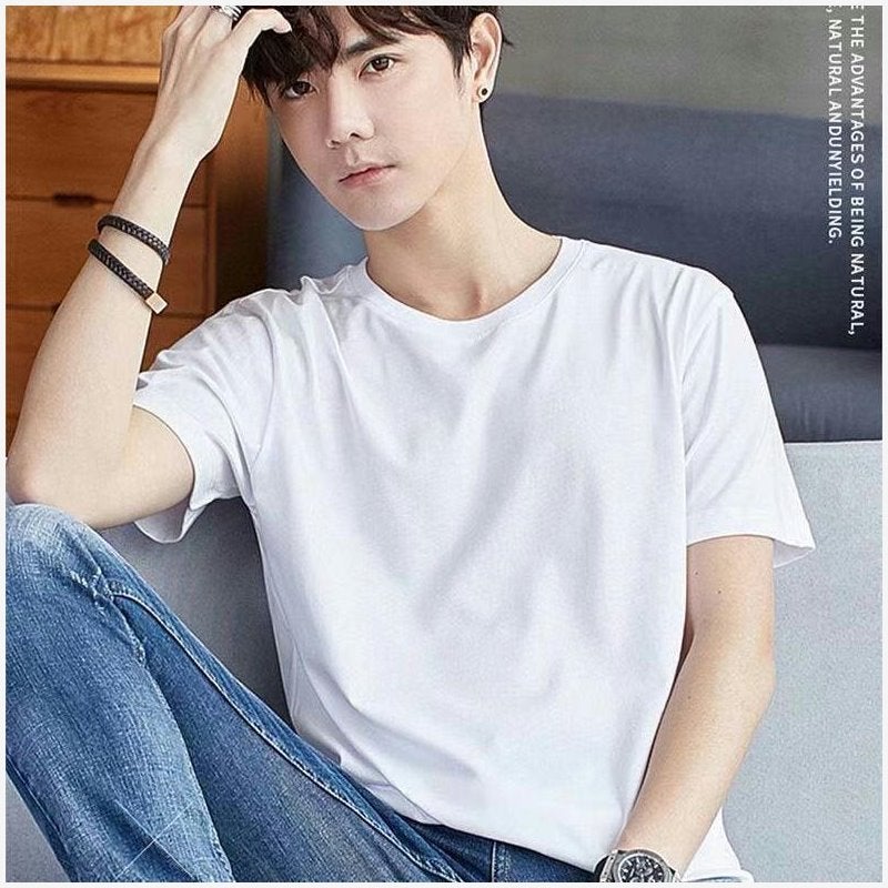 Autumn construction site work auto repair thin clothes mens long sleeve bottoming shirt dirt-resistant wear-resistant T-shirt mens 9.9 postage autumn clothes White short sleeve