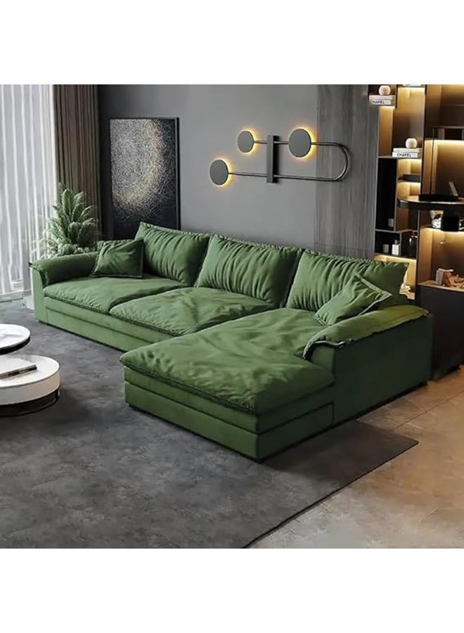 Comfynest Velvet Sectional Sofa Full Length for Living Room Modern couch (Green, Left) - Image 1