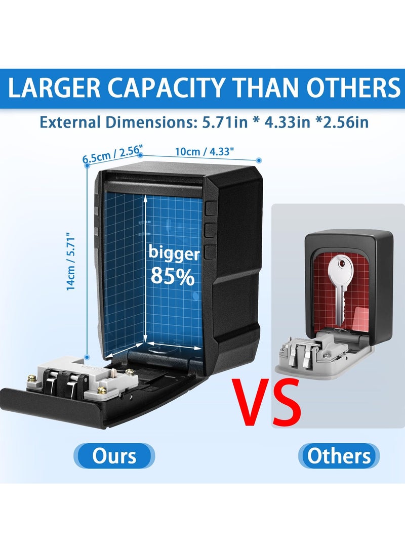 Sturdy Waterproof Key Lock Box, Large Capacity Wall Mount Security Storage for Home, Garage, Office and Outdoor Use with Code - Image 2