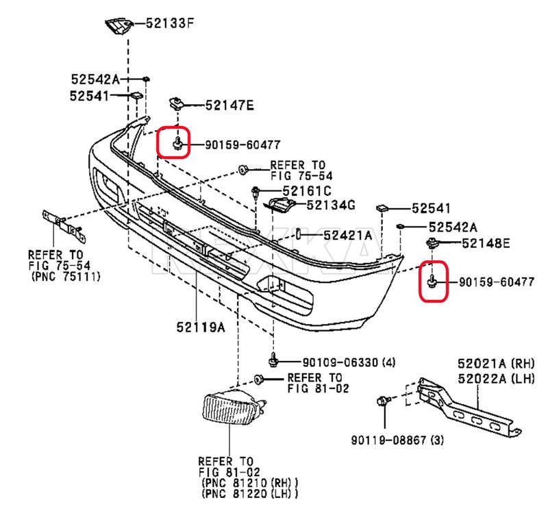 Rexka براغي غطاء الصدمات 20 قطعة متوافقة مع تويوتا لكزس 90159-60477 - Image 5