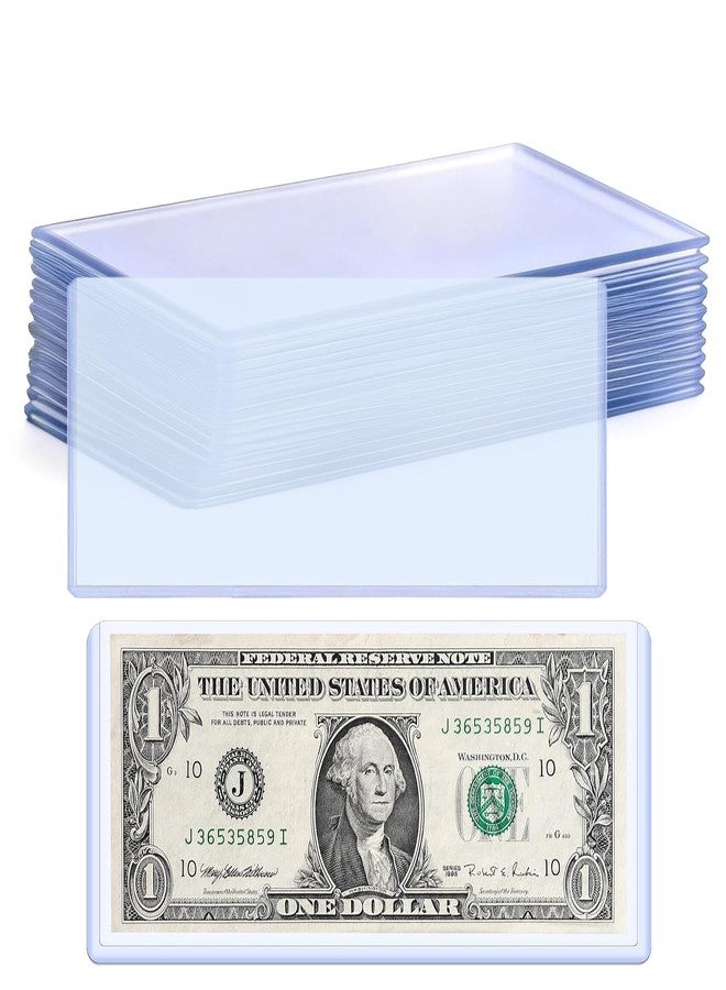 20 قطعة من حافظات العملات الورقية، أكمام شفافة من مادة PVC لحماية أوراق الدولار، مقاس 6.8 بوصة × 2.9 بوصة، مقاومة للماء، حافظة عرض لهواة جمع العملات، حماية للأوراق النقدية - Image 1