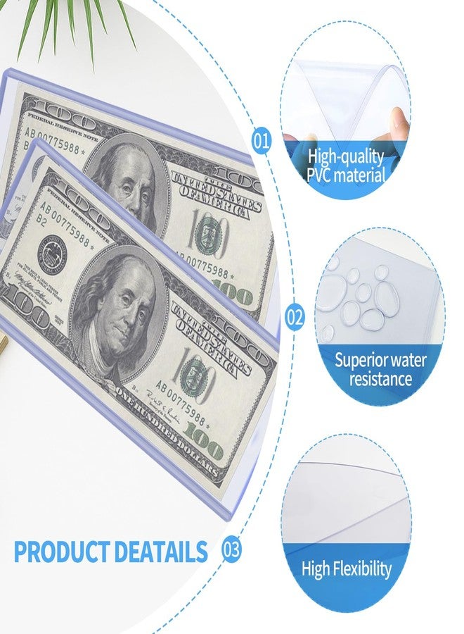 20 قطعة من حافظات العملات الورقية، أكمام شفافة من مادة PVC لحماية أوراق الدولار، مقاس 6.8 بوصة × 2.9 بوصة، مقاومة للماء، حافظة عرض لهواة جمع العملات، حماية للأوراق النقدية - Image 3