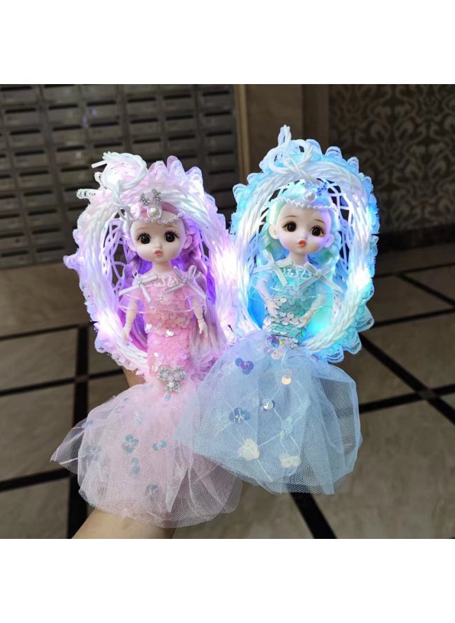 Generic - Light-on Basket Mermaid Doll Light-emitting Basket Doll Light-on Flower Lantern Doll Children's Toy-Color:On-lamp Basket (empty Basket)-Height:Find Customer Service For Color Selection - Image 1