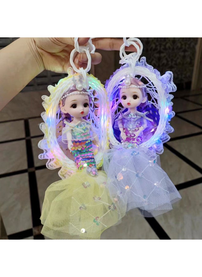 Generic - Light-on Basket Mermaid Doll Light-emitting Basket Doll Light-on Flower Lantern Doll Children's Toy-Color:On-lamp Basket (empty Basket)-Height:Find Customer Service For Color Selection - Image 1