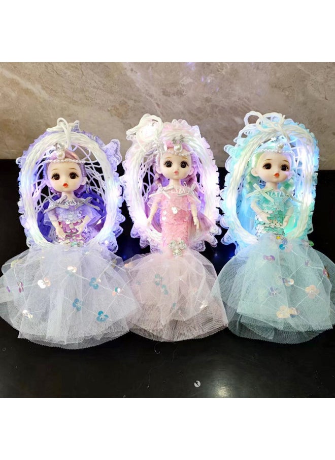 Generic - Light-on Basket Mermaid Doll Light-emitting Basket Doll Light-on Flower Lantern Doll Children's Toy-Color:On-lamp Basket (empty Basket)-Height:Find Customer Service For Color Selection - Image 1
