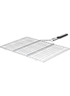 GO2CAMPS GO2CAMPS BBQ Grill with Wooden Handle Extra Large | Alsaqer BBQ Grill Net With Wooden Handle | Barbecue Grill Tool for Burger, Meat, Fish, Vegetable, Steak Meat Shrimps  - Image 1