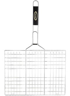 GO2CAMPS GO2CAMPS BBQ Grill with Wooden Handle Extra Large | Alsaqer BBQ Grill Net With Wooden Handle | Barbecue Grill Tool for Burger, Meat, Fish, Vegetable, Steak Meat Shrimps  - Image 2