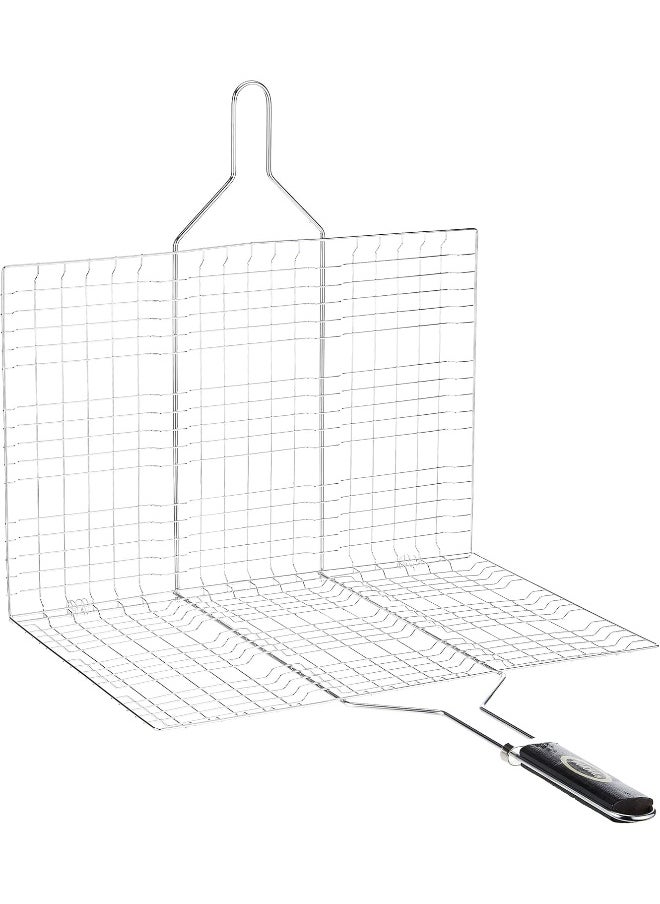 GO2CAMPS GO2CAMPS BBQ Grill with Wooden Handle Extra Large | Alsaqer BBQ Grill Net With Wooden Handle | Barbecue Grill Tool for Burger, Meat, Fish, Vegetable, Steak Meat Shrimps  - Image 3