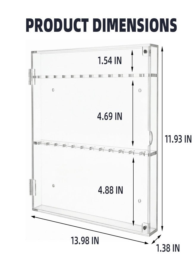 DisplayGifts 24 Souvenir Spoon Acrylic Display Case for Collectors, Wall Mountable or Table Top, Magnetic Door Closure, Premium Spoon Display Case with UV Protection, 14‘’x12‘’x1.5‘’ - Image 2