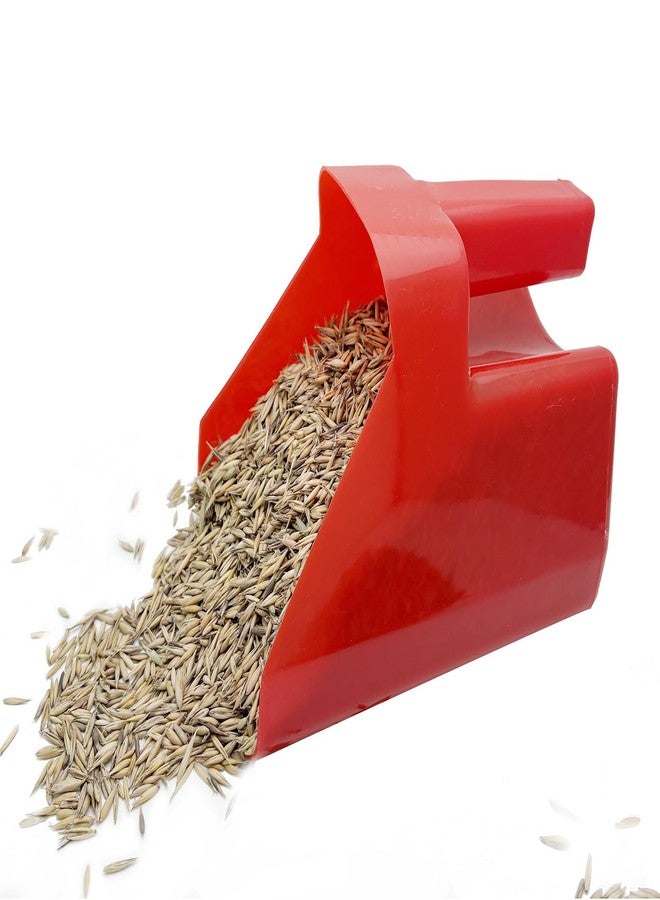 NRTFE 2 Qt Plastic Dog Food Scoop Horse Feed Scoop for Livestock Chicken Grain Scoop 8Cups (Red) - Image 2