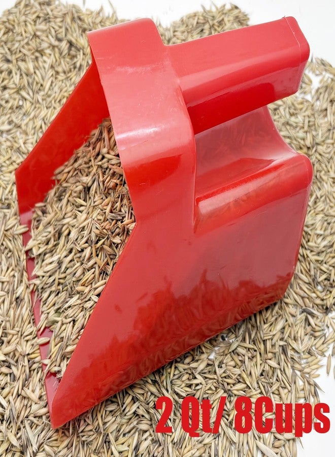 NRTFE 2 Qt Plastic Dog Food Scoop Horse Feed Scoop for Livestock Chicken Grain Scoop 8Cups (Red) - Image 4