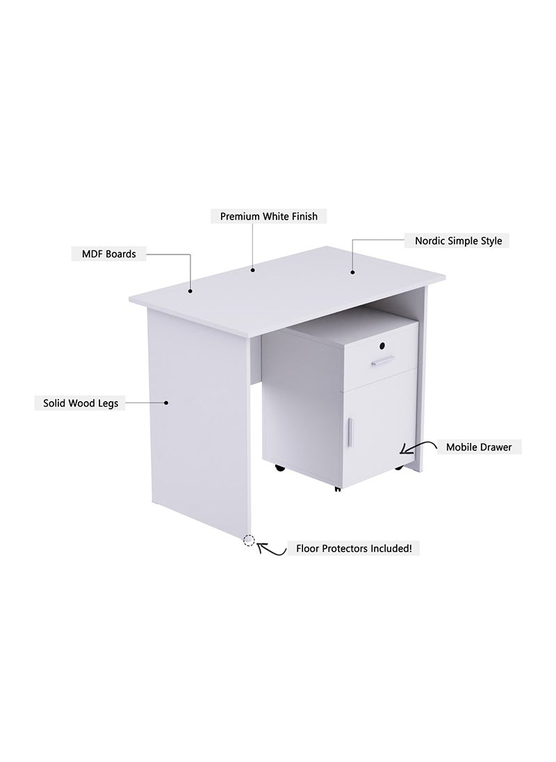 Mahmayi MP1 100x60 Writing Table With Drawers - White - pzsku/Z417898FDBB53FEE89E57Z/45/_/1696473522/d115acad-7455-48c2-bca3-35a3f212800c