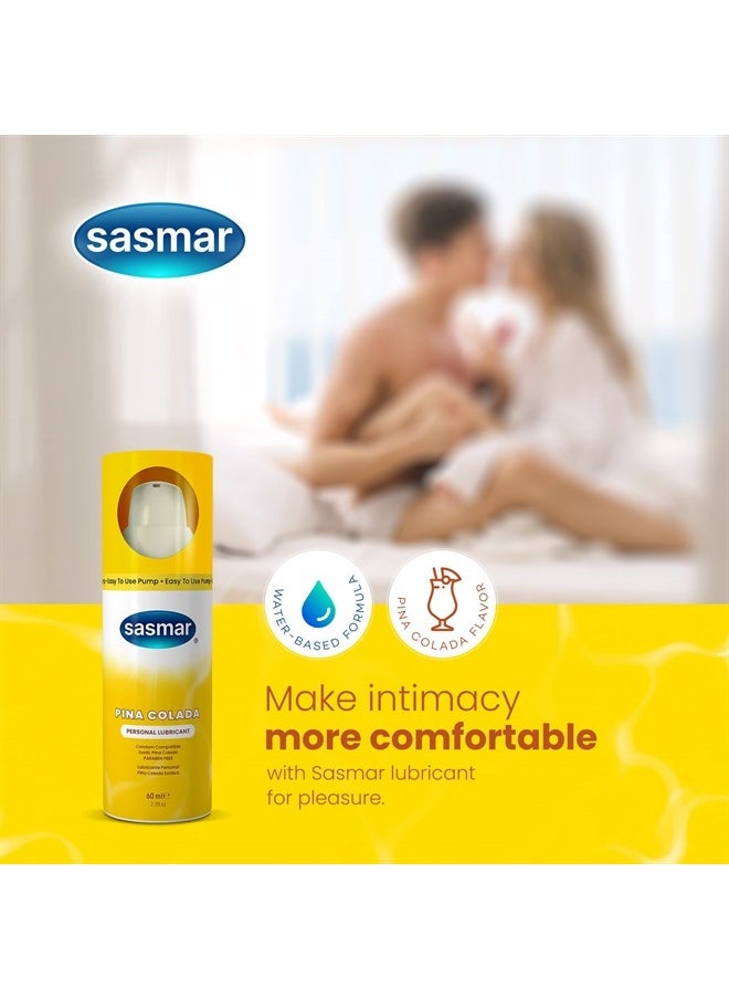 sasmar Pina Colada Flavored Lubricant - Water Based Personal Lube for Men, Women Feels Natural, Long Lasting Formula, Paraben Free - 60 ml  - Image 3
