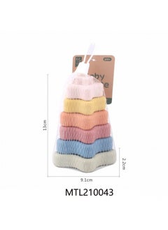 Baby Puzzle Rainbow Five-star Stacked Music Science And Education Vinyl Soft Rubber Building Block Toys-Color:638-166