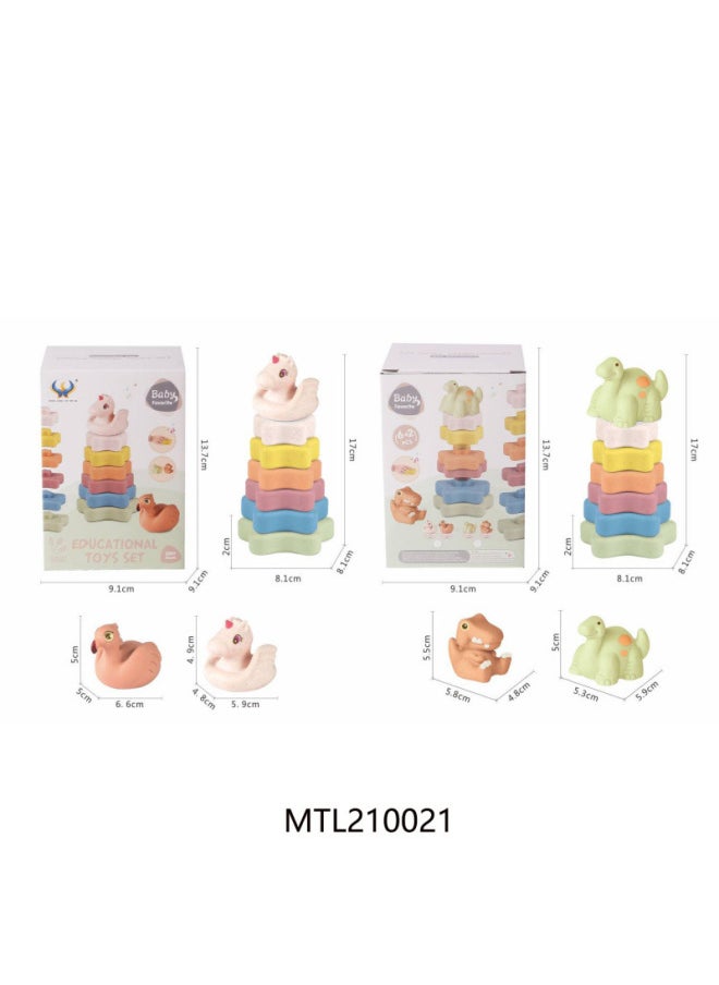 Generic - Baby Puzzle Rainbow Five-star Stacked Music Science And Education Vinyl Soft Rubber Building Block Toys-Color:638-166 - Image 1