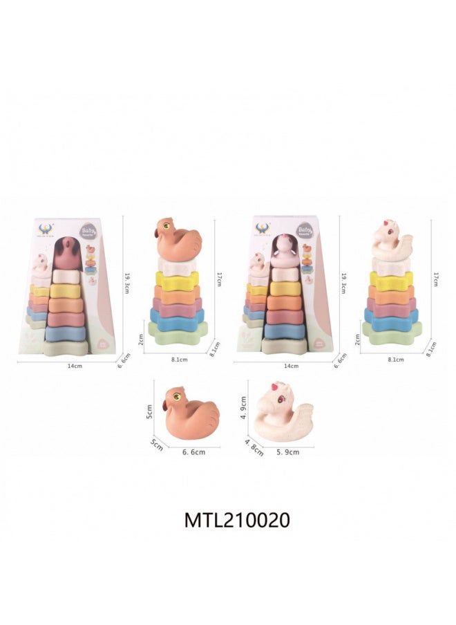Generic - Baby Puzzle Rainbow Five-star Stacked Music Science And Education Vinyl Soft Rubber Building Block Toys-Color:638-166 - Image 1