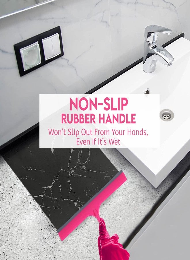 Himalayan Glow WBM Home Squeegee, Professional Scratch Free Surface Cleaner with Hanging Hole, Shower Squeegee, Pink - Image 4