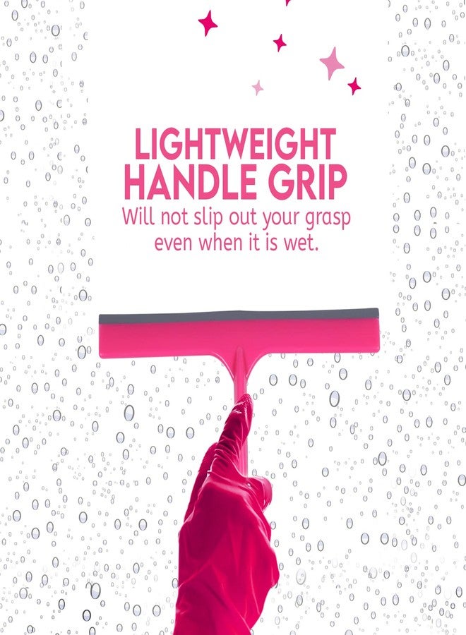 Himalayan Glow WBM Home Squeegee, Professional Scratch Free Surface Cleaner with Hanging Hole, Shower Squeegee, Pink - Image 2