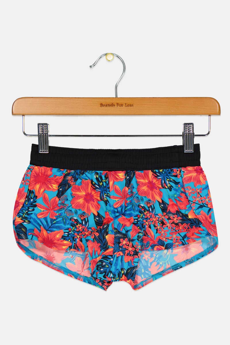 ZOGGS شورت سباحة مزخرف بالأزهار للبنات، متعدد الألوان - Image 1